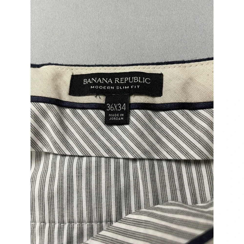 Banana Republic Mens Dress Pants 36x34 Wool Blend Slim Fit‎ Navy Blue Wedding
